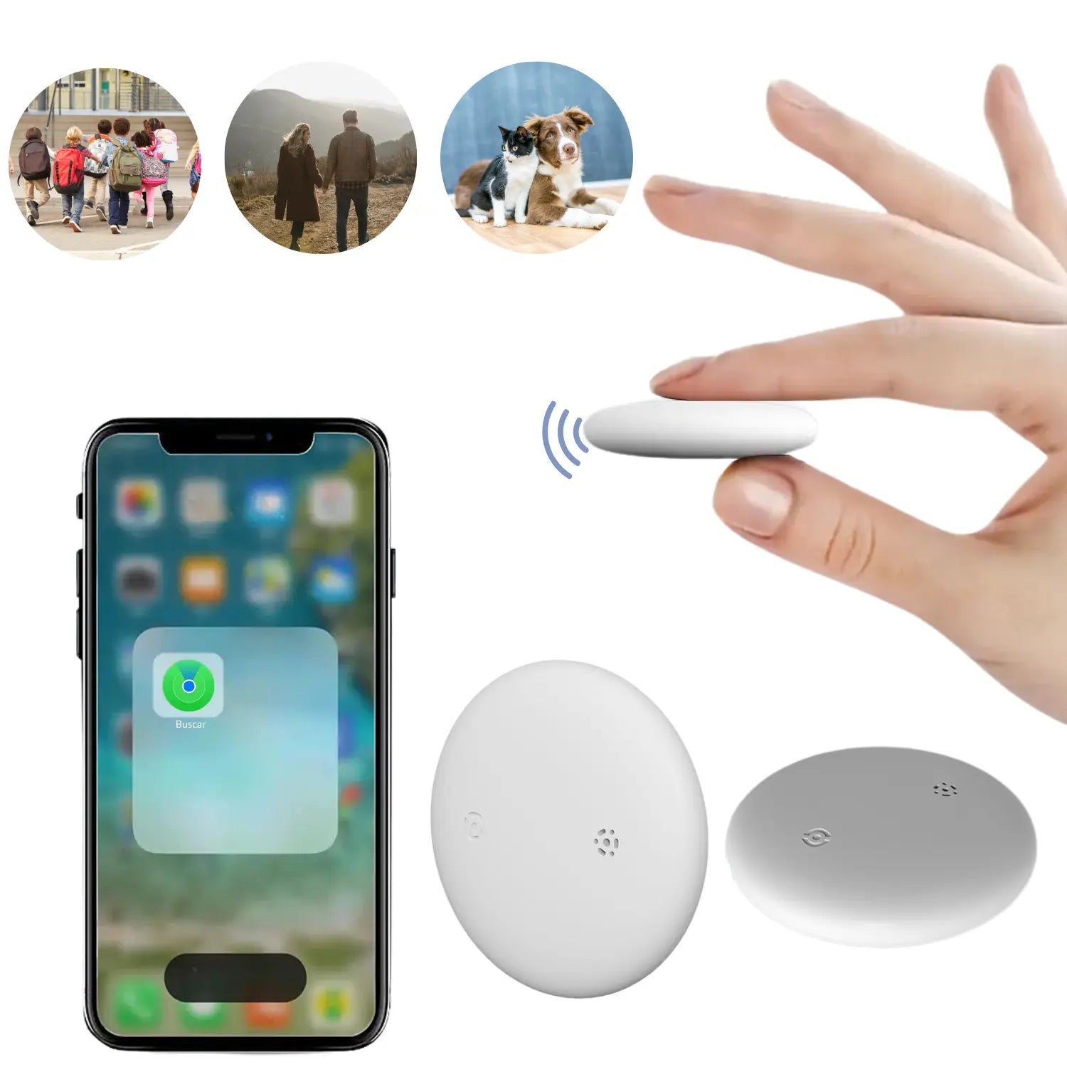 Coleira Rastreadora com Air Tag de Brinde Rosa - Rastreador em Tempo Real